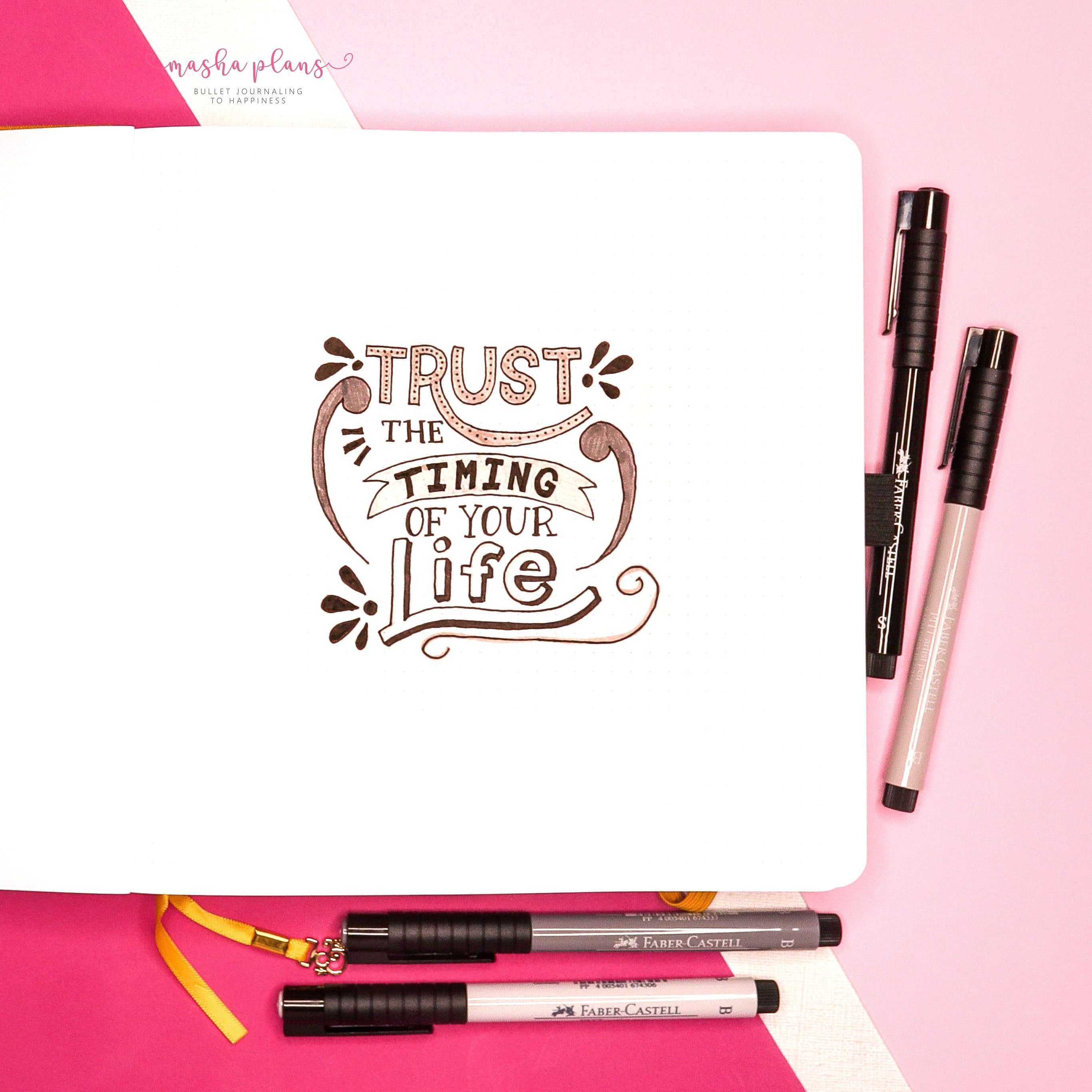 Creative Lettering Journal with Inspirational Quotes