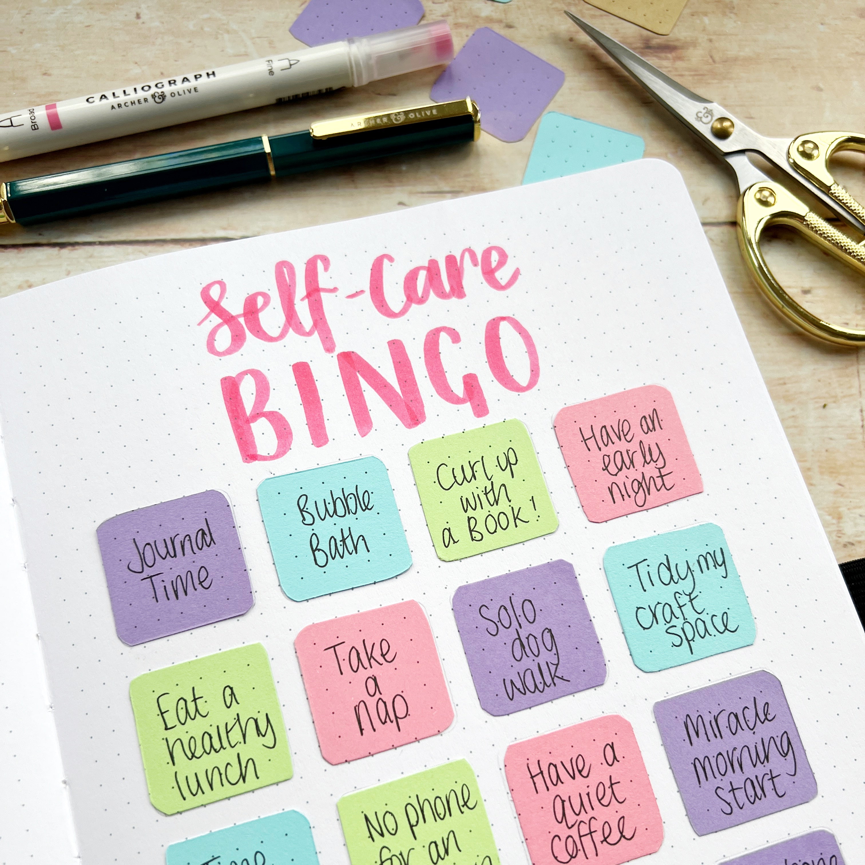 How To Create A Fun Bingo Spread In Your Journal | Archer and Olive