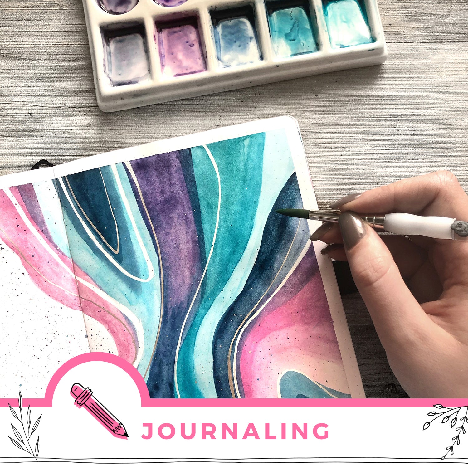 Art Journal with Me - Easy Watercolor Background for Beginners 