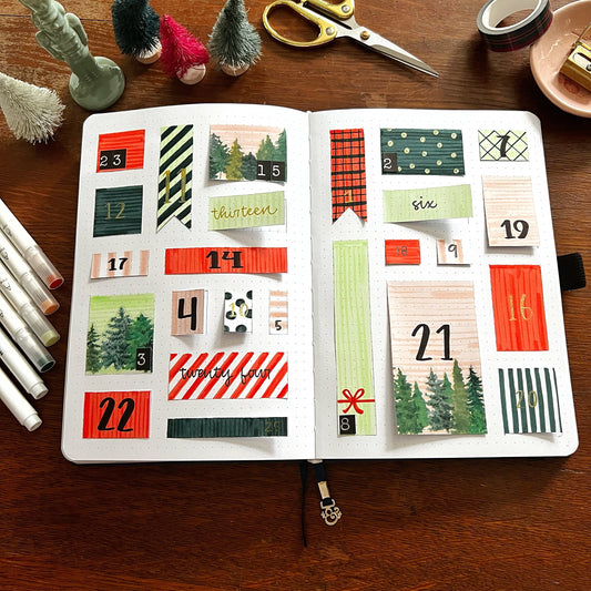 How to Create a Holiday Advent Calendar Journal Spread