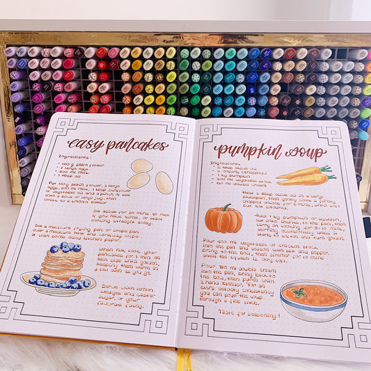 How To: Scrapbook Style Reading Goals Spread in a Square Notebook