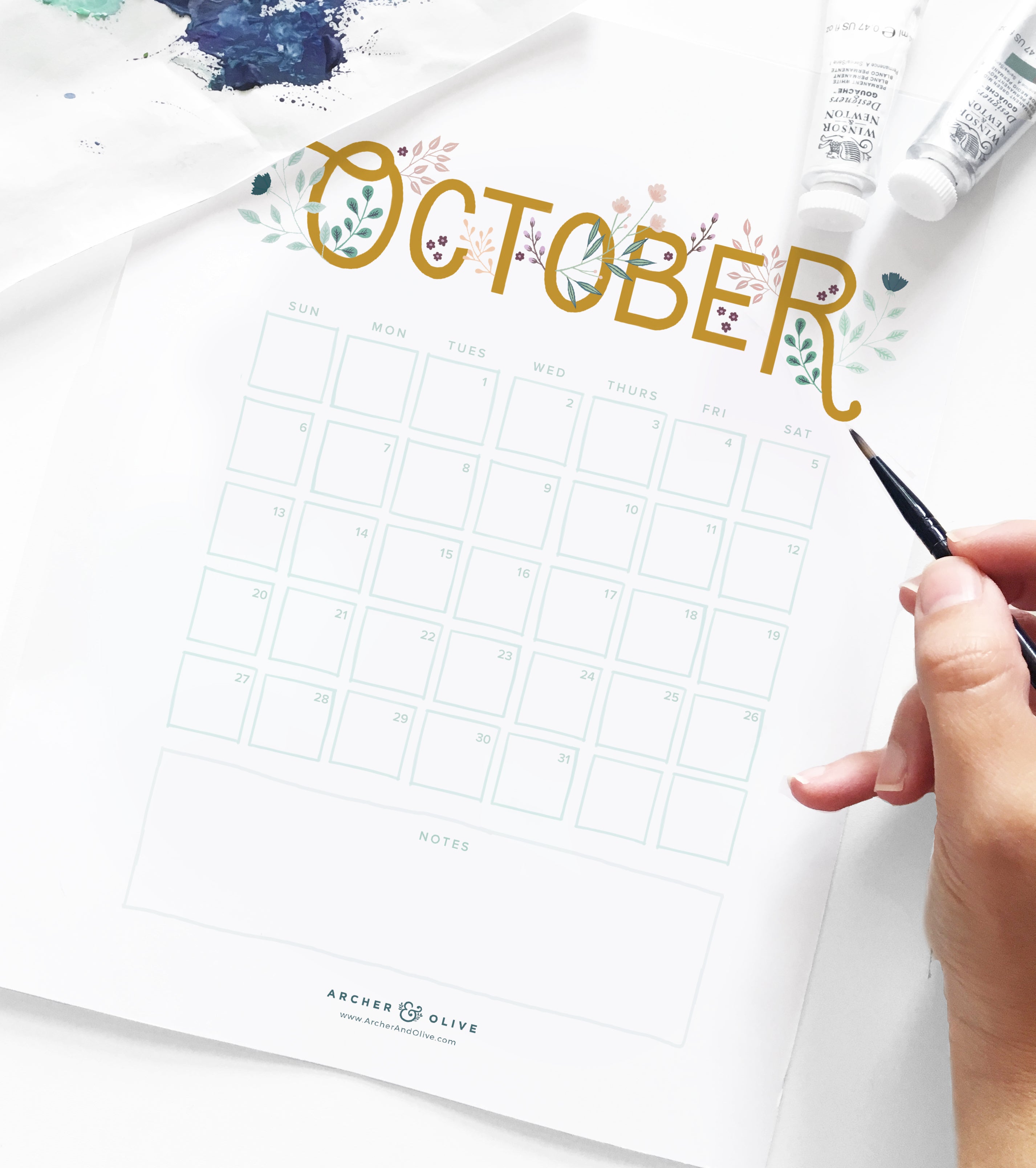 October 2019 Free Calendar Printable :-) | Archer and Olive