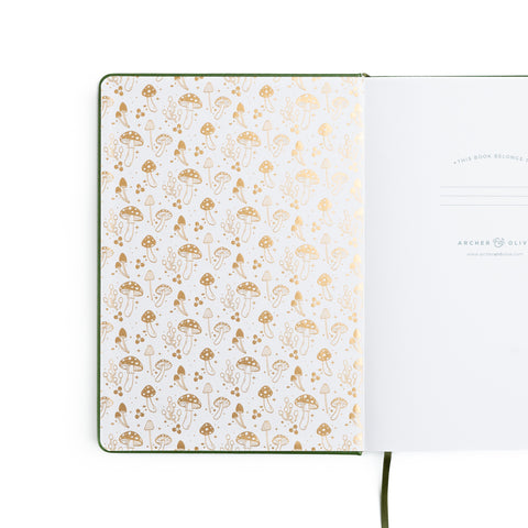 A5 Mushroom Monarch: Blank Pages Notebook