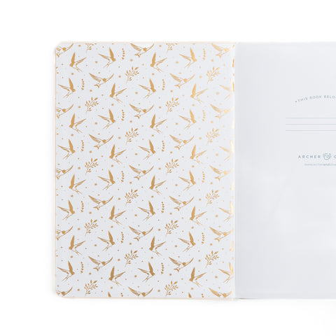 A5 Swallows: Blank Page Notebook