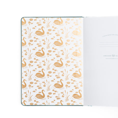 A5 Swan Pond: Dot Grid Notebook