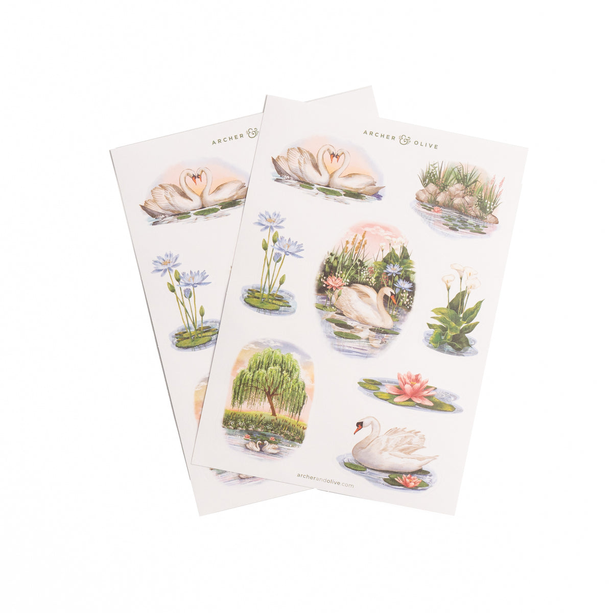 Swan Pond Sticker Set