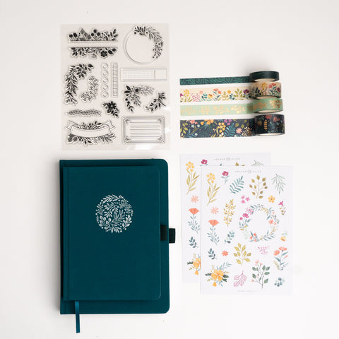 A5 Signature Floral: Dot Grid Notebook