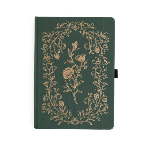 A5 Antique Floral: Dot Grid Notebook