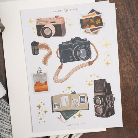 Vintage Camera Sticker Set