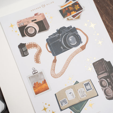 Vintage Camera Sticker Set