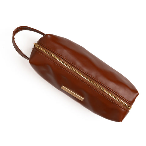 Acorn Vegan Leather Zipper Pouch