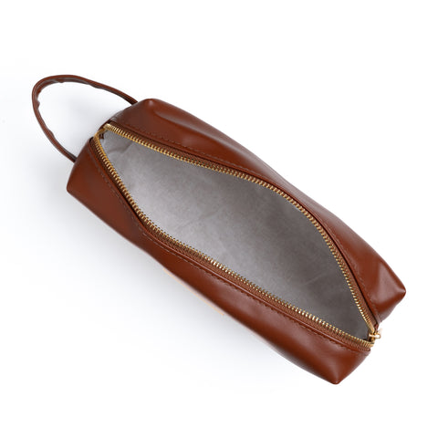 Acorn Vegan Leather Zipper Pouch