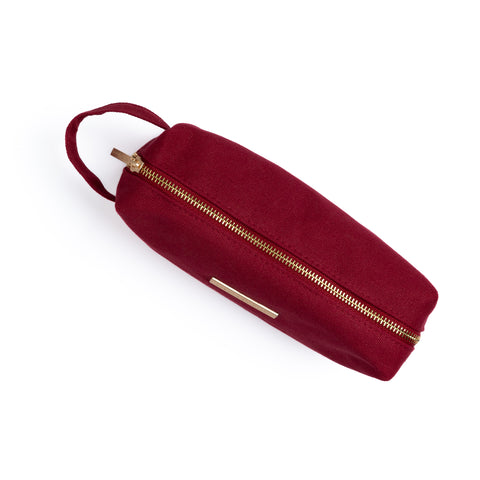 Maroon Canvas Zipper Pouch