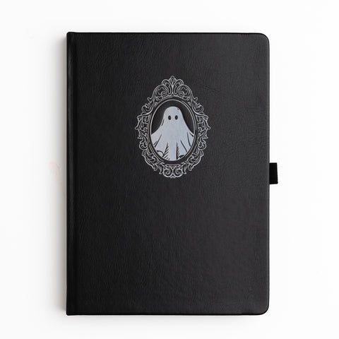 Cute Ghost: Blackout Dot Grid Notebook