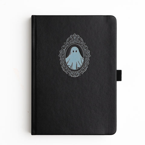 Cute Ghost: Blackout Dot Grid Notebook