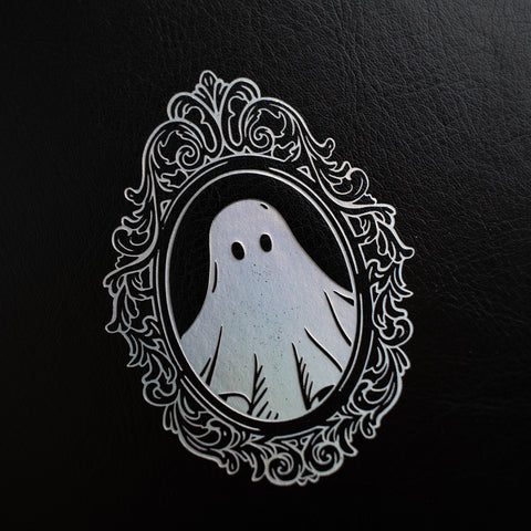 Cute Ghost: Blackout Dot Grid Notebook