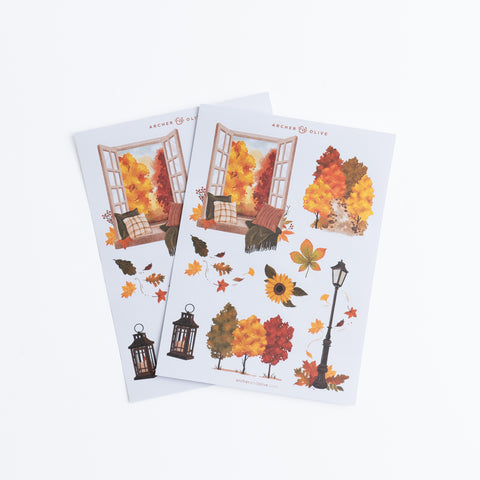 Swirling Leaves Sticker Set