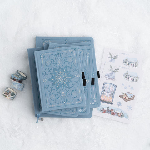 A5 Snowflake Storybook: Dot Grid Notebook